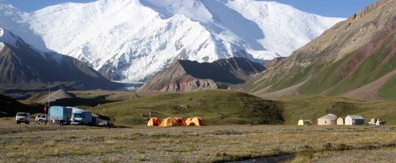 ITMC & Kyrgyz Alpine Club basecamp for Lenin peak in Achyk-tash