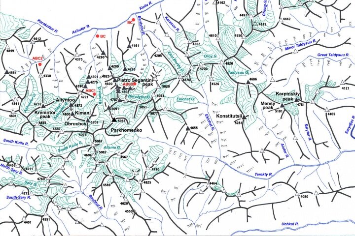 Orographic map sample